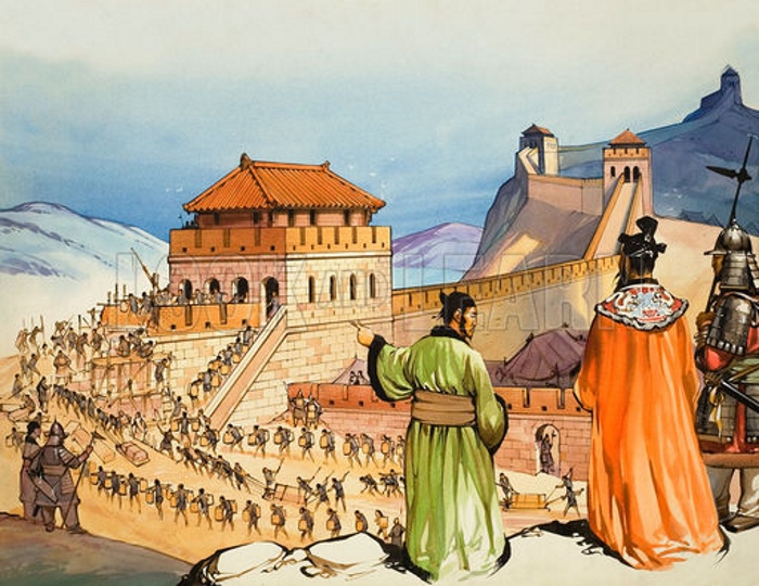 Arbeiders aan de Chinese Muur