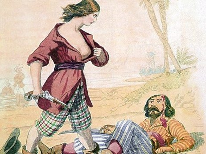 De legendarische vrouwelijke piraten Anne Bonny en Mary Read
