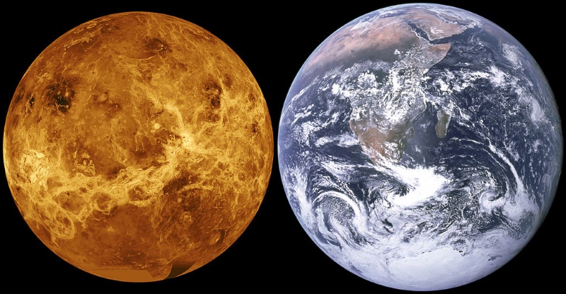 venus even groter als de aarde