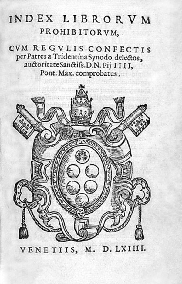index librorum prohibitorum (verboden boeken)