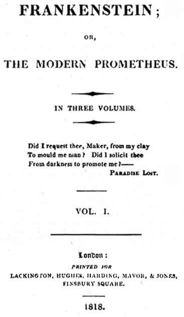 frankenstein eerste editie