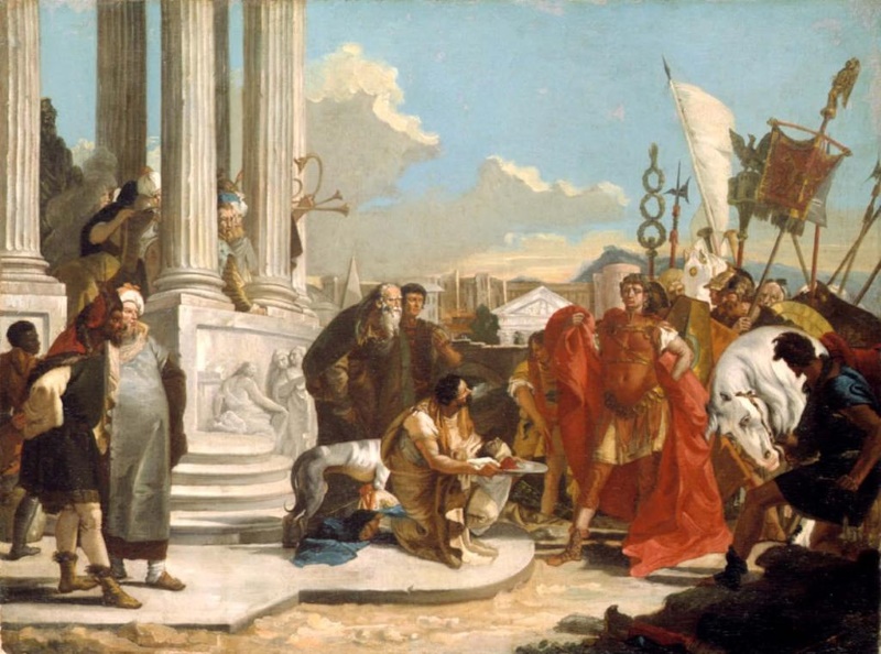 afgehakte hoofd van pompeius