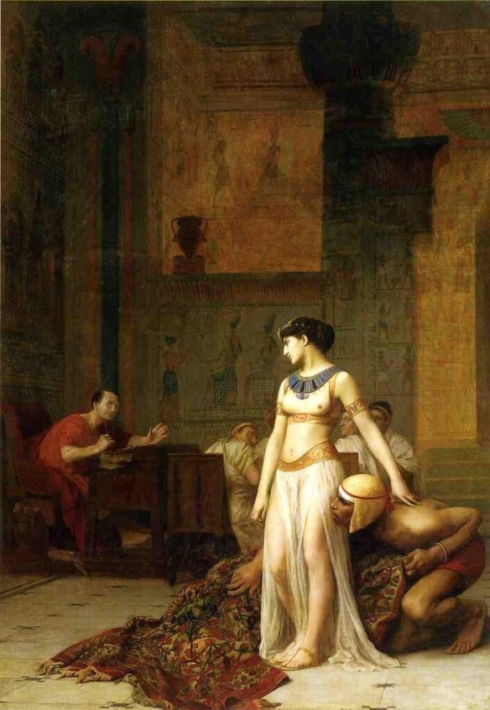 cleopatra kwam uit een tapeit bij julius cesar