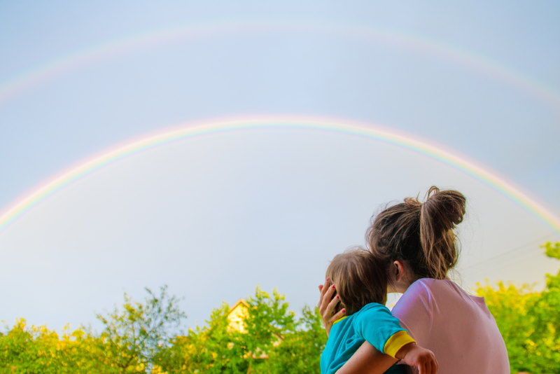 je ziet niet dezelfde regenboog