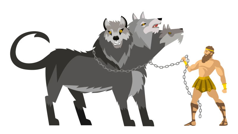 ontvoering van de hellehond Cerberus