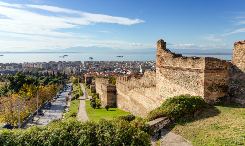 oude muur van Thessaloniki