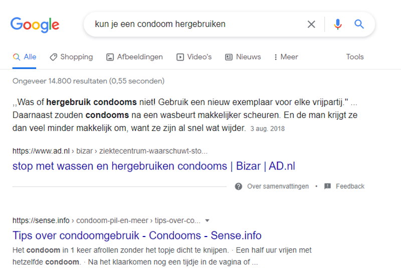condoom hergebruiken