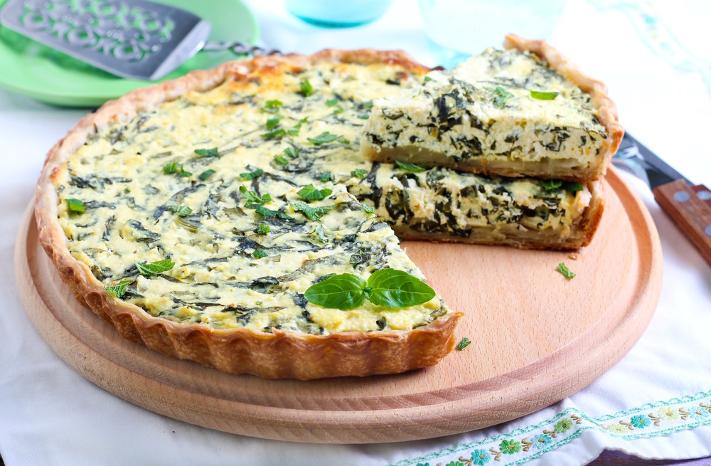 Quiche met spinazie en feta